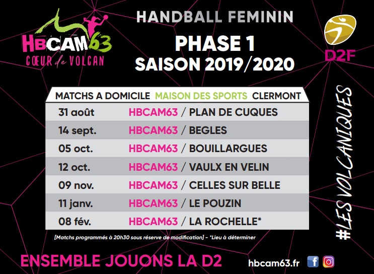 Saison 2019/2020 – Les premiers rendez-vous sont connus